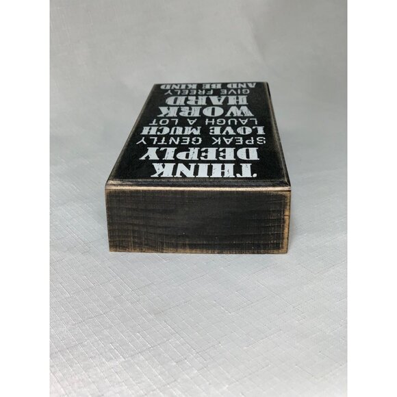 Inspirational Wooden Box Sign Think Deeply Speak Gently Motivational Home Décor - Picture 5 of 10